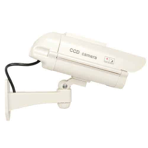 Dummy CCTV Camera With Solar Chargeable Battery Red LED White Side