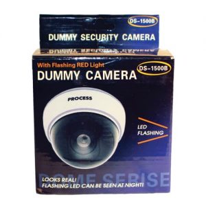 Dummy Dome Camera With LED, White Body Retail Box