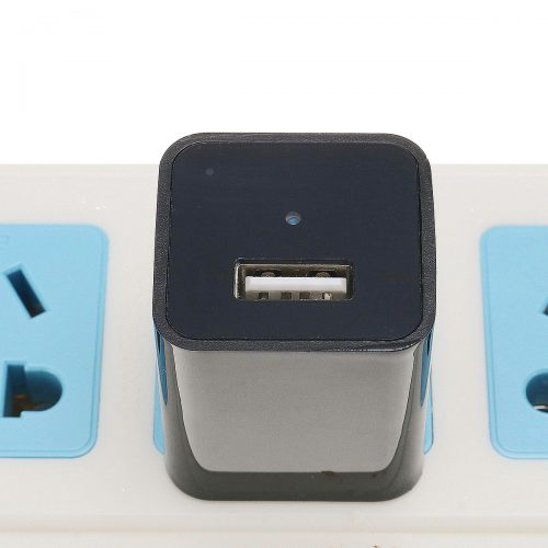USB Charger With Hidden Camera And DVR On Powerstrip Close
