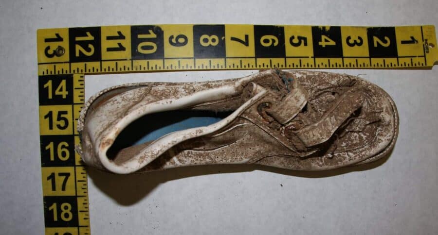 Shoe recovered from well Search in 2012